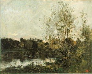 A Lake in the Woods at Dusk, c.1865