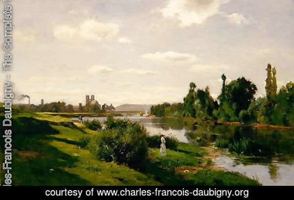 The River Seine at Mantes, c.1856