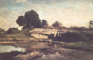 Charles-Francois Daubigny - The Lock at Optevoz, 1859