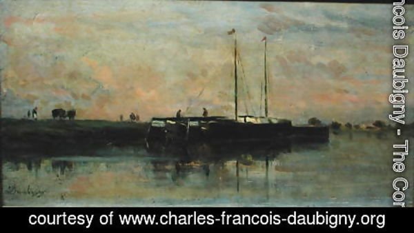Charles-Francois Daubigny - Barges at Bezons