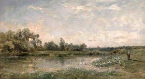 Charles-Francois Daubigny - Along the River, 1874