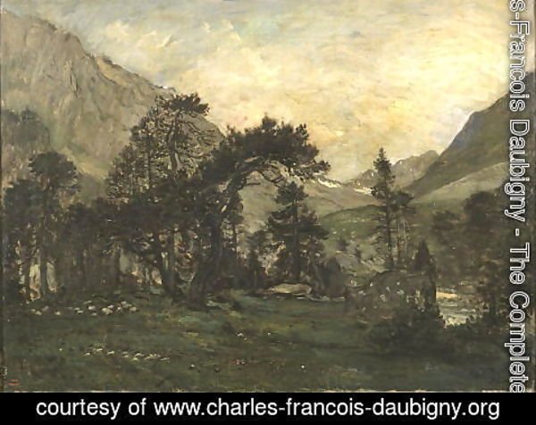 Charles-Francois Daubigny - The Mahoura at Cauterets