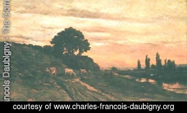 Charles-Francois Daubigny - Landscape with Cattle