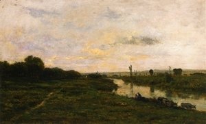 Charles-Francois Daubigny - Cows on the Banks of the Seine, at Conflans