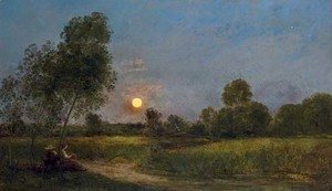 Charles-Francois Daubigny - Lever de lune (Moonrise)