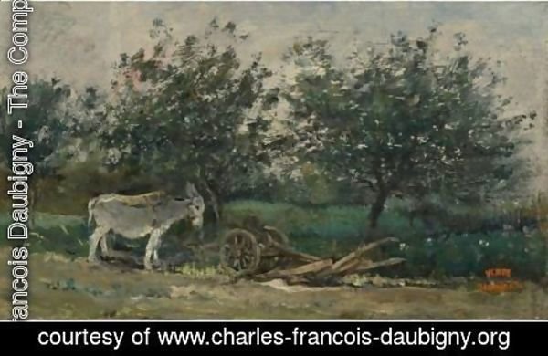 Charles-Francois Daubigny - A Donkey Near His Plough