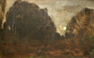 Charles-Francois Daubigny - Rising Moon in Barbizon