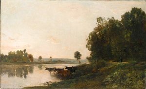 Charles-Francois Daubigny - Sunrise, banks of the Oise