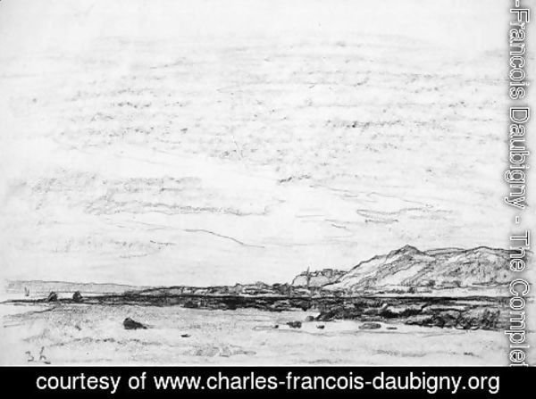 Charles-Francois Daubigny - Low tide on the coast