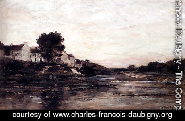 Charles-Francois Daubigny - Village Au Bord De L'Oise