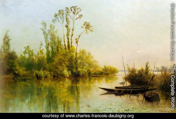 Charles-Francois Daubigny Les Iles Vierges a Bezons Painting ...