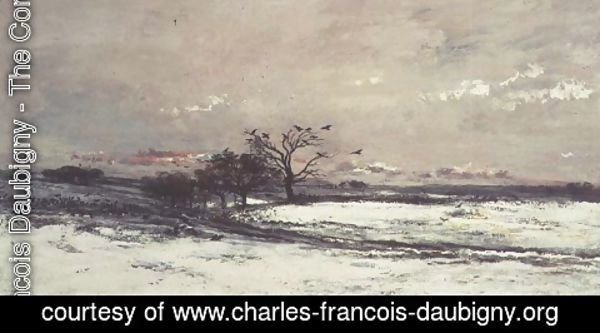 Charles-Francois Daubigny - The Snow, 1873