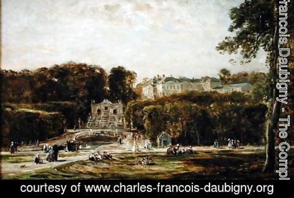 Charles-Francois Daubigny - View of the Chateau de Saint-Cloud