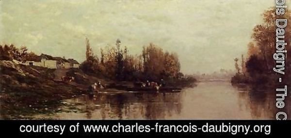 Charles-Francois Daubigny - Ferry at Glouton