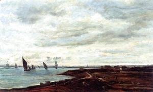 Charles-Francois Daubigny - The Banks of the Thames at Eames