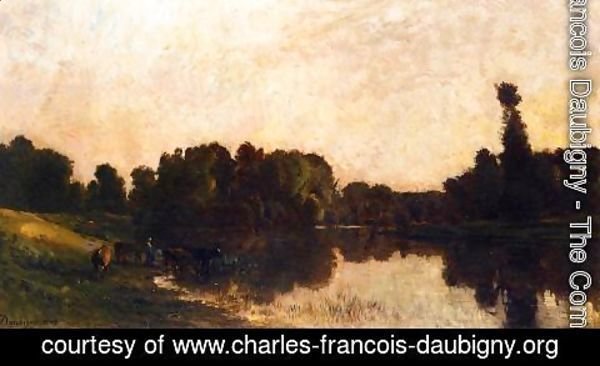Charles-Francois Daubigny - Daybreak, the Oise, Ile de Vaux