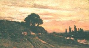 Charles-Francois Daubigny - Landscape with Cattle