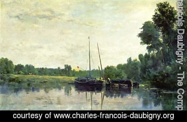 Charles-Francois Daubigny - Boats on the Oise