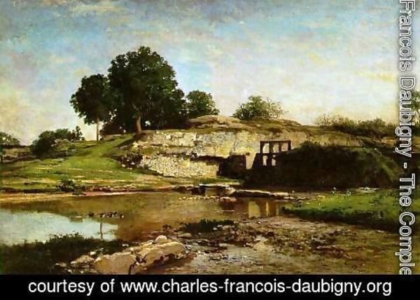 Charles-Francois Daubigny - The Flood-Gate at Optevoz