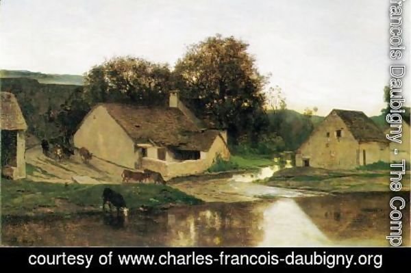 Charles-Francois Daubigny - The Hamlet of Optevoz