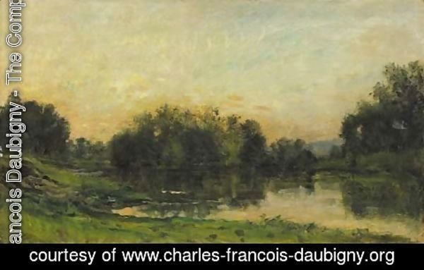 Charles-Francois Daubigny - Au bord de l'Oise - l'ile de Vaux