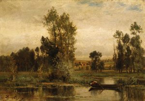 Charles-Francois Daubigny - Barque sur l'tang (Boat on the Pond)