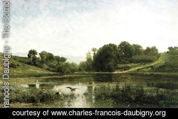 Charles-Francois Daubigny - The Pool at Gyliez