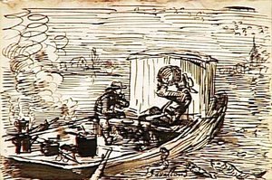 Charles-Francois Daubigny - The dinner in boat