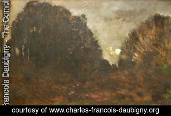 Charles-Francois Daubigny - Rising Moon in Barbizon