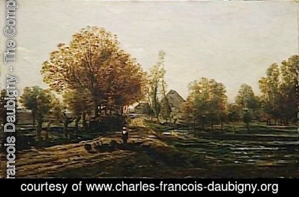 Charles-Francois Daubigny - The turkey keeper