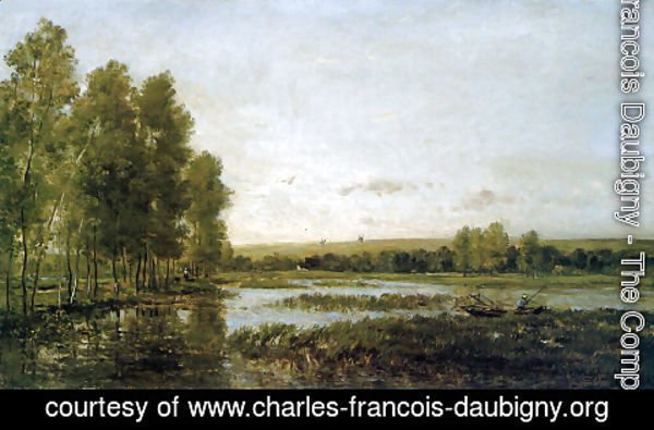 Charles-Francois Daubigny - Bords de reviere Sun