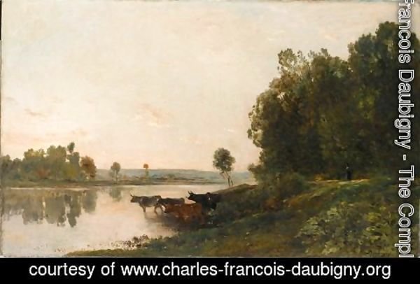 Charles-Francois Daubigny - Sunrise, banks of the Oise