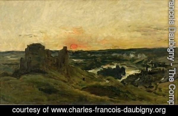 Charles-Francois Daubigny - Castle Gaillard in Andelys (Eure)