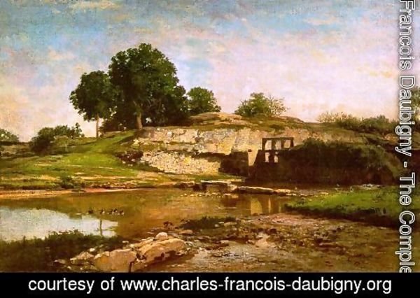 Charles-Francois Daubigny - The Flood Gate at Optevoz 1859